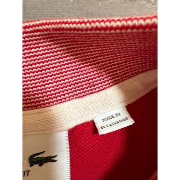 Lacoste Polo‎ Shirt Adult 3XL Red Short Sleeve Button Regular Fit Golfer Mens. - Picture 4 of 10